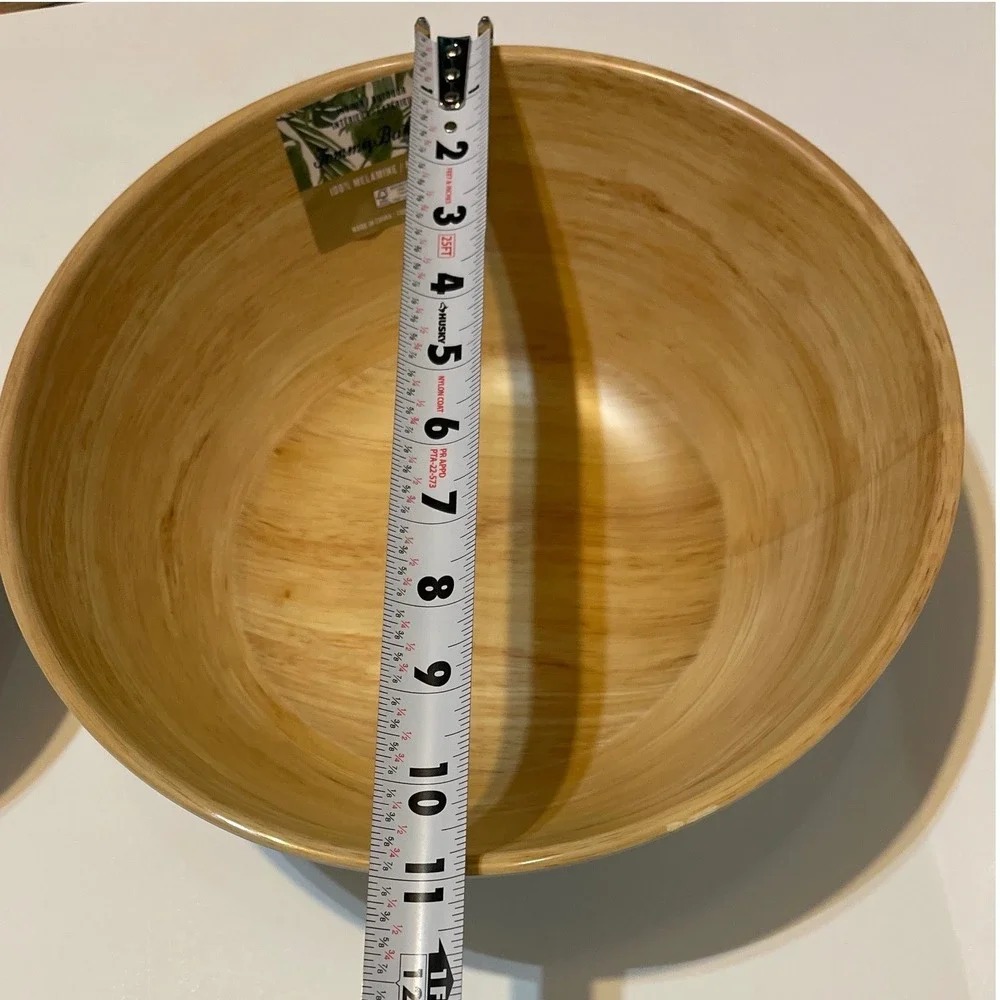 Tommy Bahama Salad Bowl Set 5pc Wood‎ Grain Melamine Coastal Outdoor Serving NEW